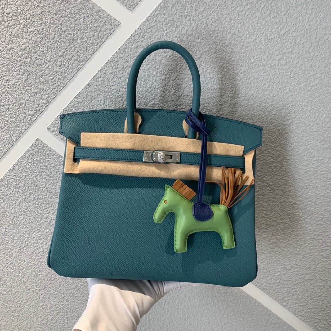 Imitation Hermes Birkin 25CM Epsom Bag Original Leather H25E Dark Green Tl402Oz49
