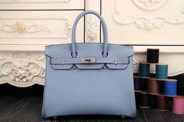 Imitation Hermes Birkin 35CM 30CM Tote Bag Original Leather HB35O Light Blue Tl1275Za30