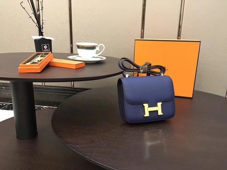Imitation Hermes Constance Bag Original Calfskin Leather H9910 Blue Tl865zn33