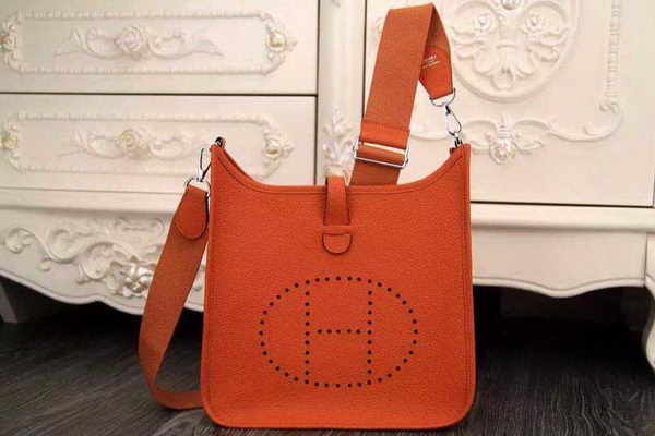 Imitation Hermes Evelyne 28cm Messenger Bag Original Leather H1188 Orange Tl1310Nj42