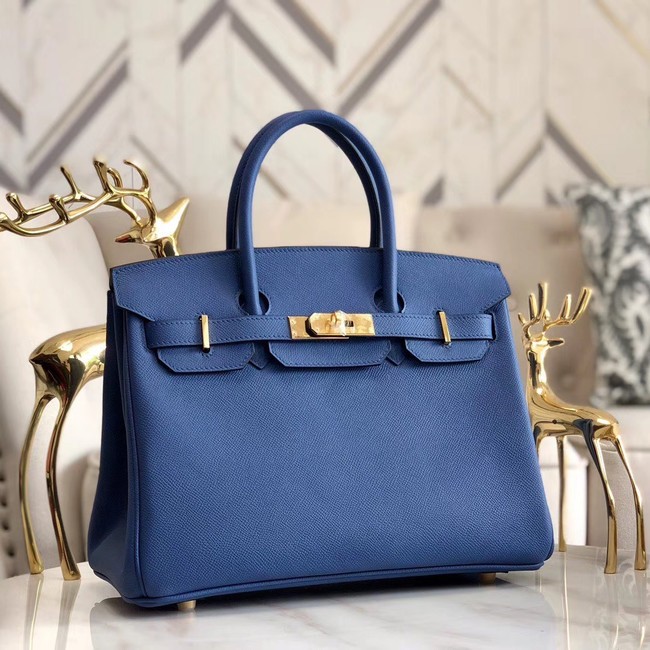 Imitation Hermes original Epsom Leather HB35O blue&gold Metal Tl564SU87