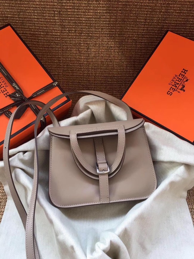 Imitation Hermes Original Halzan mini bag H069523 grey Tl724ye39