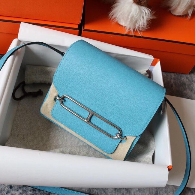 Imitation Hermes Roulis 19cm Evercolor 9D H9003 sky blue&Silver Tl136sJ18