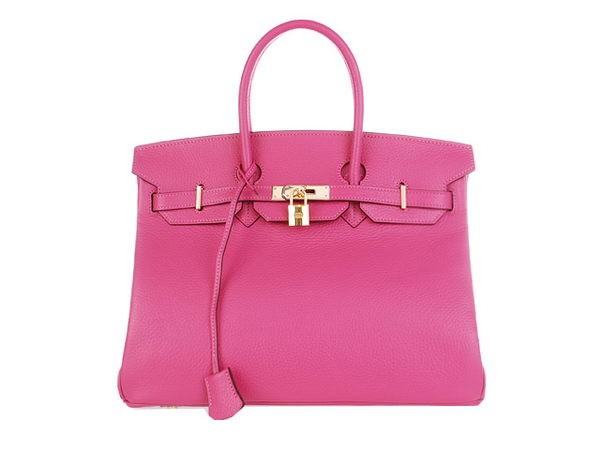 Imitation High Quality Hermes Birkin 35CM Tote Bag Rosy Original Leather H35 Gold Tl1678HH94