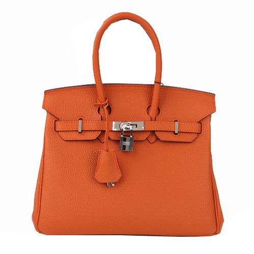 Imitation Top Hermes Birkin 25CM Tote Bags Orange Original Leather Gold Tl1662tr16