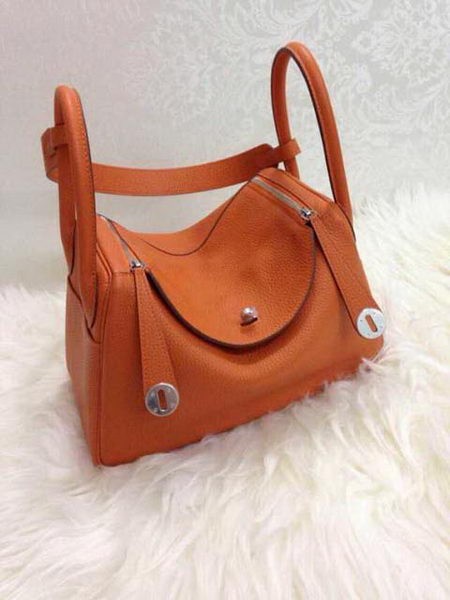Knockoff AAAAA Hermes Lindy 30CM Original Leather Shoulder Bag HLD30 Orange Tl1254Jc39