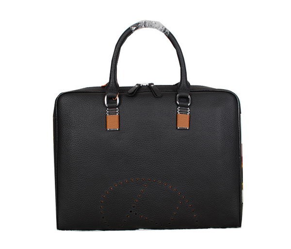 Knockoff Hermes Mens Briefcase Original Calf Leather H95271 Black Tl1688JF45