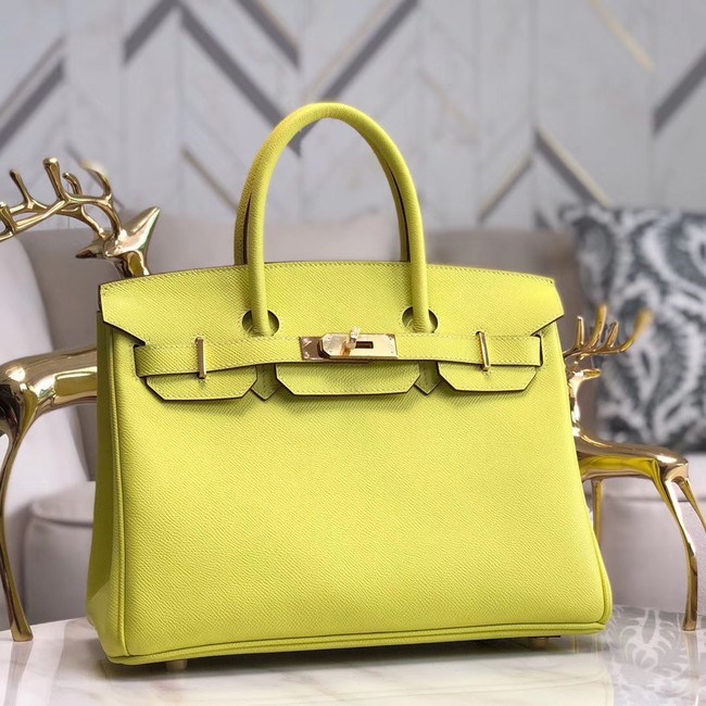 Knockoff Hermes original Epsom Leather HB35O lemon&gold Metal Tl568WW40