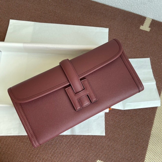 Knockoff Hermes Original Espom Leather Clutch 37088 claret Tl242fY84