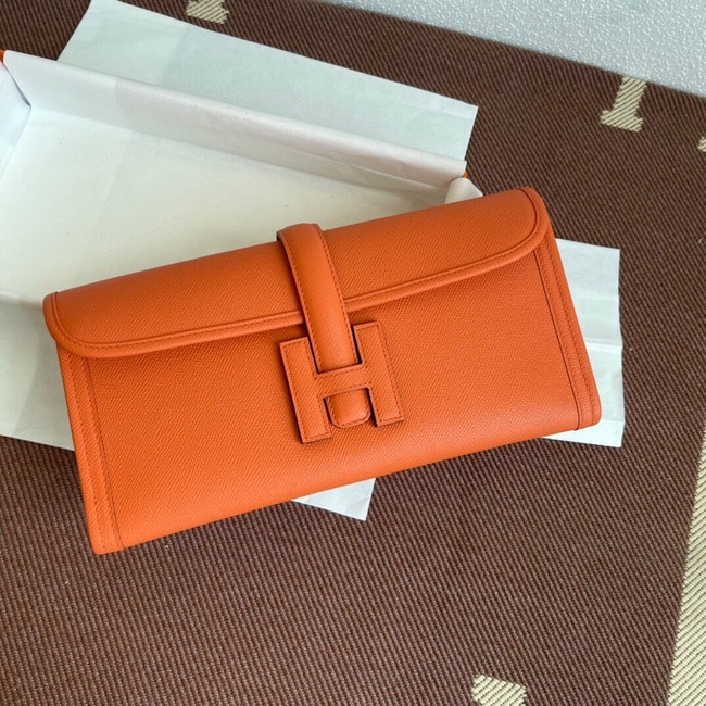 Knockoff Hermes Original Espom Leather Clutch 37088 orange Tl228JF45