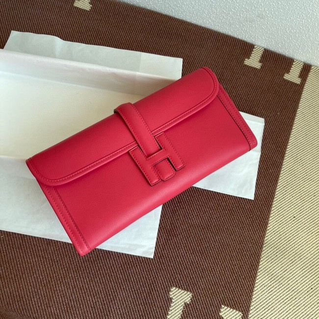 Knockoff Hermes Original jige swift Leather Clutch 37088 plum Tl251NL80