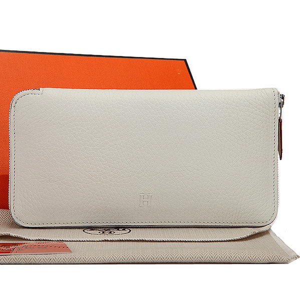 Knockoff Hermes Zipper Wallet Original Leather A309 White Tl2259eF76