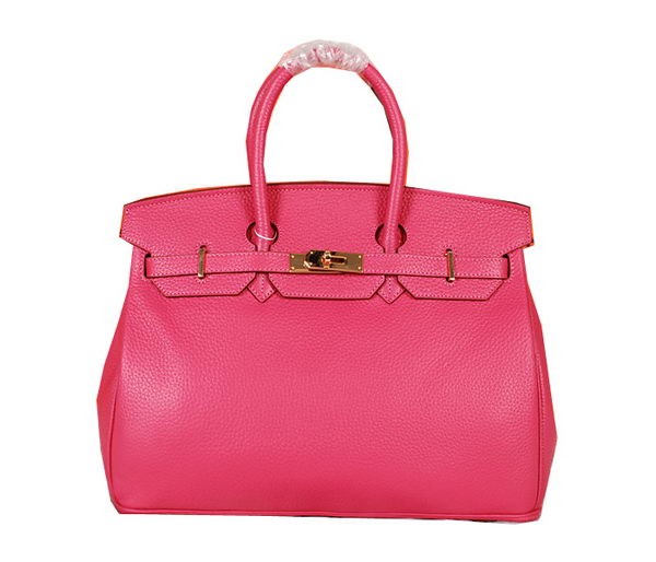Luxury Hermes Birkin 35CM Tote Bag Rose Original Grainy Leather H35 Gold Tl1684kp43