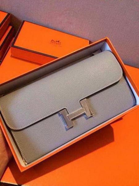 Luxury Hermes Constance Long Wallets Original Leather HA909 Light Blue Tl2132QT69