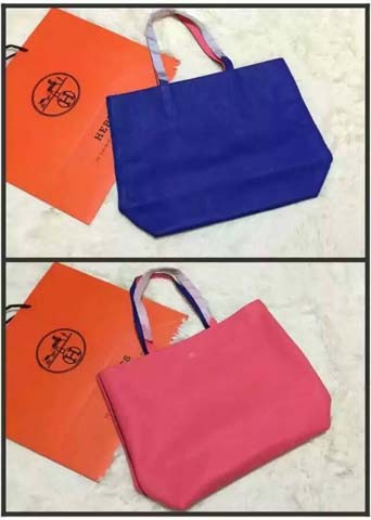 New Hermes Shopper Double-Sided Bag Original Leather HS1209 Blue&Pink Tl1142Uf80