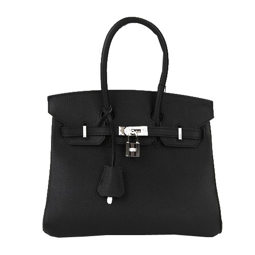 Quality Hermes Birkin 25CM Tote Bags Black Original Leather Silver Tl1660Vu63
