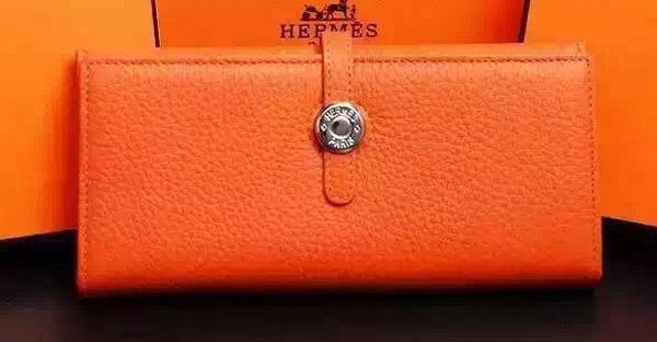 Replica AAA Hermes Dogon Original Leather Wallet H509 Orange Tl2085of41
