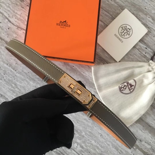 Replica AAA Hermes original epsom leather Kelly belt H069853 grey Tl3545of41