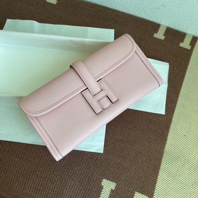 Replica AAA Hermes Original jige swift Leather Clutch 37088 light pink Tl260of41