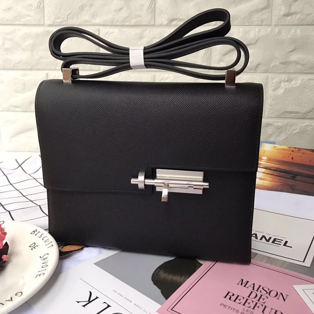 Replica Fashion Hermes Original Leather Shoulder Bag H1088 Black Tl861yI43