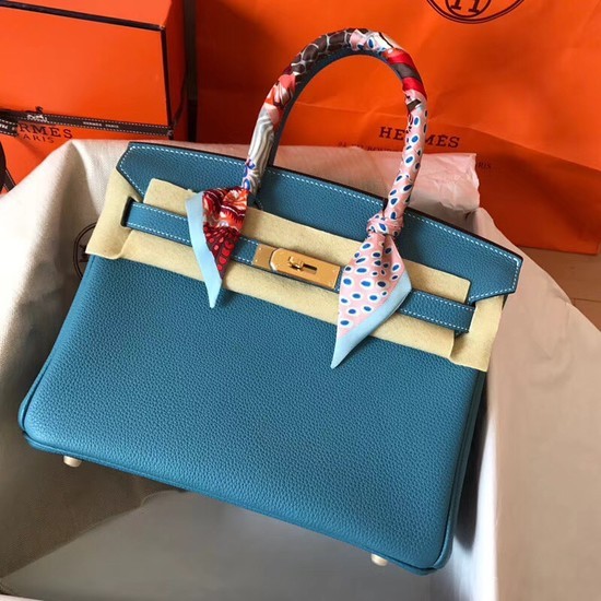 Replica Hermes Birkin Tote Bag Original Togo Leather BK35 blue Tl778ij65