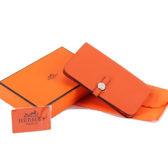 Replica Hermes Dogon Combined Wallets A508 Orange Wallets Tl2333Vi77