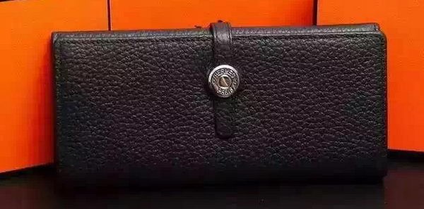 Replica Hermes Dogon Original Leather Wallet H509 Black Tl2083Hd81