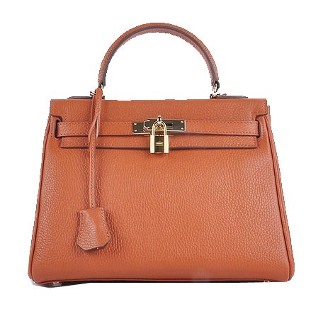 Replica Hermes Kelly 28cm Shoulder Bags Orange Grainy Leather Gold Tl1577AP18