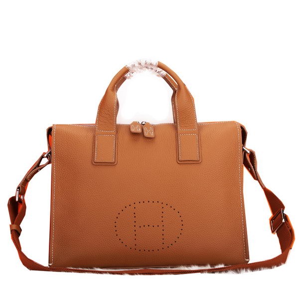 Replica Hermes Mens Briefcase Original Calf Leather H86683 Wheat Tl1706hD86