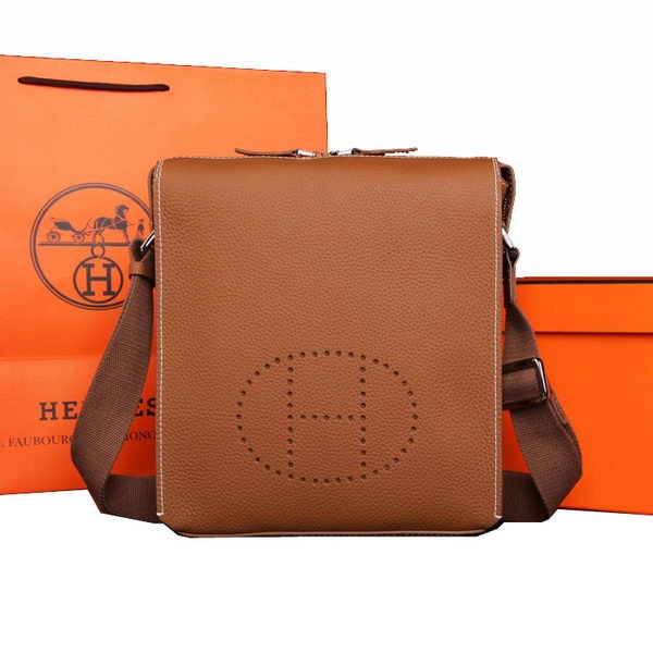 Replica Hermes Original Calf Leather Messenger Bag M86681 Wheat Tl1721Kg43