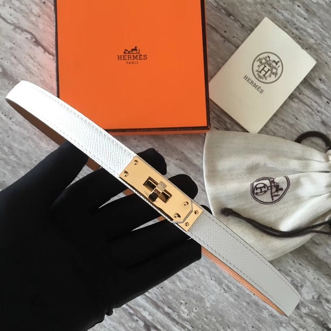 Replica Hermes original epsom leather Kelly belt H069854 white gold plated metal Tl3532BB13