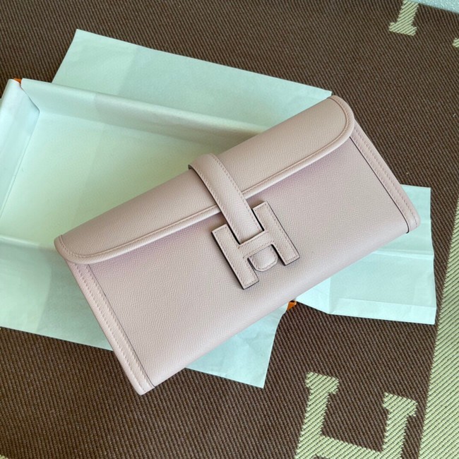 Replica Hermes Original Espom Leather Clutch 37088 light pink Tl236Sf59