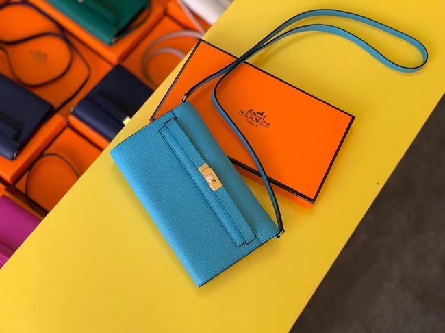 Replica Hermes Original kelly espom leather to go woc Bag H4087 blue Tl530CQ60