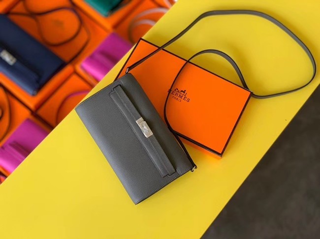 Replica Hermes Original kelly espom leather to go woc Bag H4087 grey Tl531KG80
