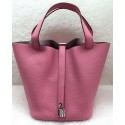 AAA Hermes Picotin Lock 22cm Bags Litchi Leather HPL1048 Pink Tl1209zK34