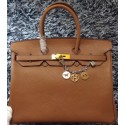AAA Replica Hermes Birkin 35CM Tote Bag Litchi Leather HB35GL Wheat Tl1188VB75