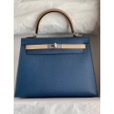 AAA Replica Hermes Original Epsom Leather KEL2578 blue&grey Tl340Oy84