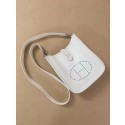 AAAAA Imitation Hermes Evelyne original togo leather mini Shoulder Bag H15698 white Tl462Sy67