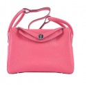 AAAAA Imitation Hermes Lindy 30CM Grainy Leather Shoulder Bag H6207 Rose Tl1557Sy67