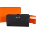 Best 1:1 Hermes Bearn Japonaise Bi-Fold Wallet Original Leather A1018 Black Tl2185OR71