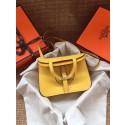Best 1:1 Hermes Original Halzan mini bag H069523 yellow Tl725OR71