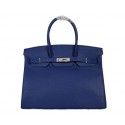 Best Hermes Birkin 35CM Tote Bag RoyalBlue Clemence Leather H35 Silver Tl1777kr25