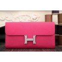 Best Hermes Constance Long Wallets Original Leather HA909 Rose Wallets Tl2142kr25
