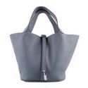 Best Hermes Picotin Lock PM Bags Clemence Leather H8615 Grey Tl1412kr25