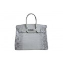 Best Replica Hermes Birkin 35CM Tote Bag White Croco Leather H35 Silver Tl1751bj75