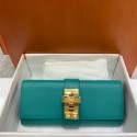 Cheap Copy Hermes H Medor swift Leather Clutch 37566 Lake green&Gold hardware Tl130Eq45