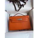 Cheap Hermes Original Epsom Leather KEL2278 orange&Silver-Tone Metal Tl366ZZ98