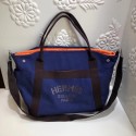 Copy Hermes Canvas Shopping Bag H0734 blue Tl732Kn92