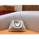 Designer Hermes Lindy Original Togo Leather Bag OLD30 light grey Tl400vs94