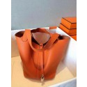 Fake Cheap Hermes Picotin Lock 22cm Bags Litchi Leather HPT22 Orange Tl1235Kt89